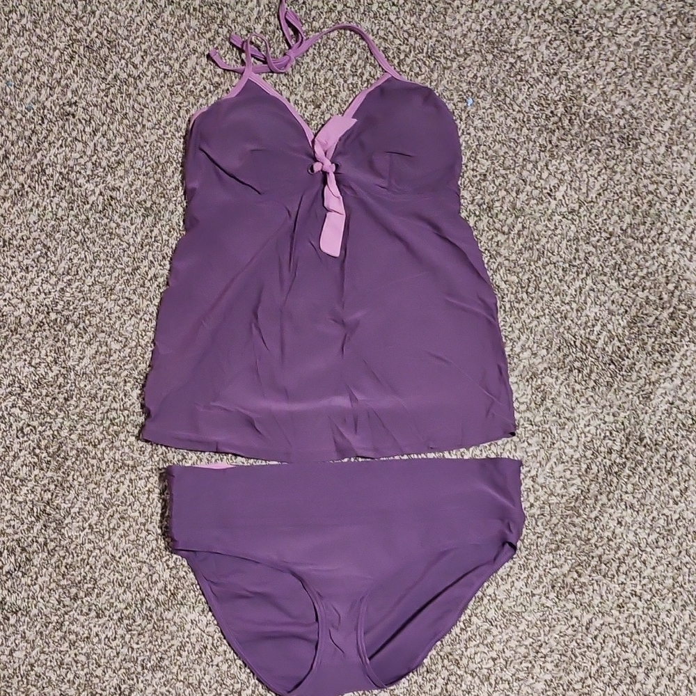 Maternity Purple Tankini Set